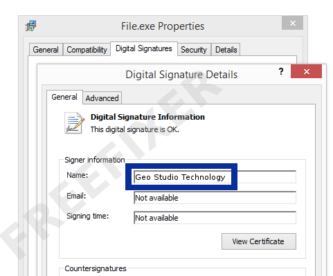 Screenshot of the Geo Studio Technology certificate